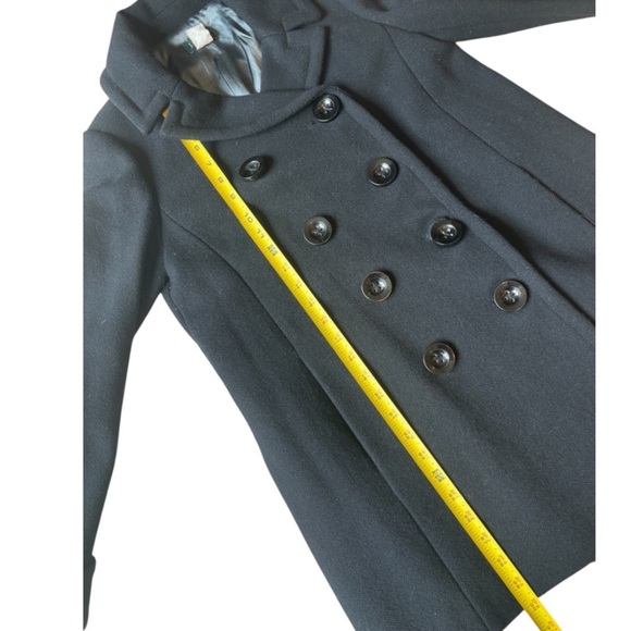 J. Crew Women's Black Double Breasted Wool Blend Peacoat - Picture 9 of 9